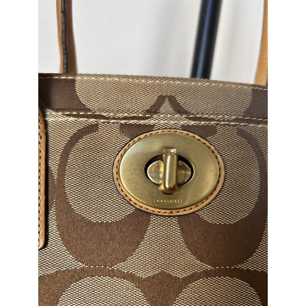 Y2K COACH Medium Madeline Satchel 12463 Shoulder Handbag Shoulder Brown Monogram - Picture 4 of 16